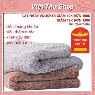 Khăn mặt than tre hoạt tính, khăn mặt lông mềm mịn thấm hút tốt 50x25 cm - Việt thư