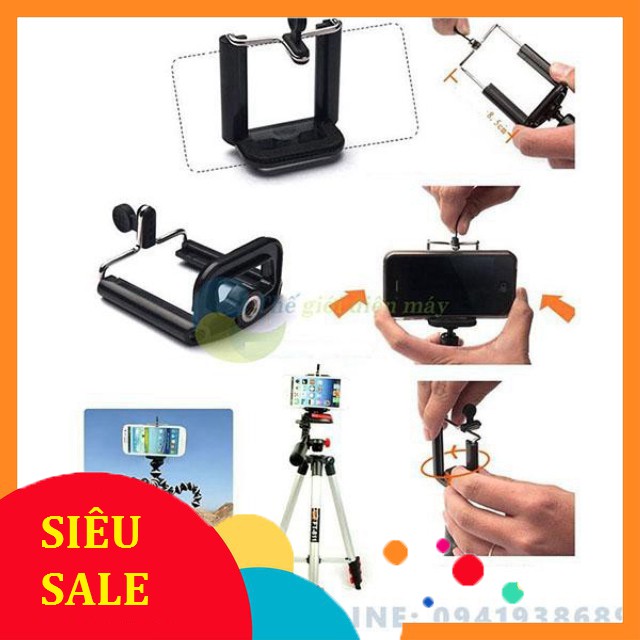 Khung gắn điện thoại lên tripod - Đầu kẹp điện thoại lên chân máy ảnh - shop Thế giới điện máy .