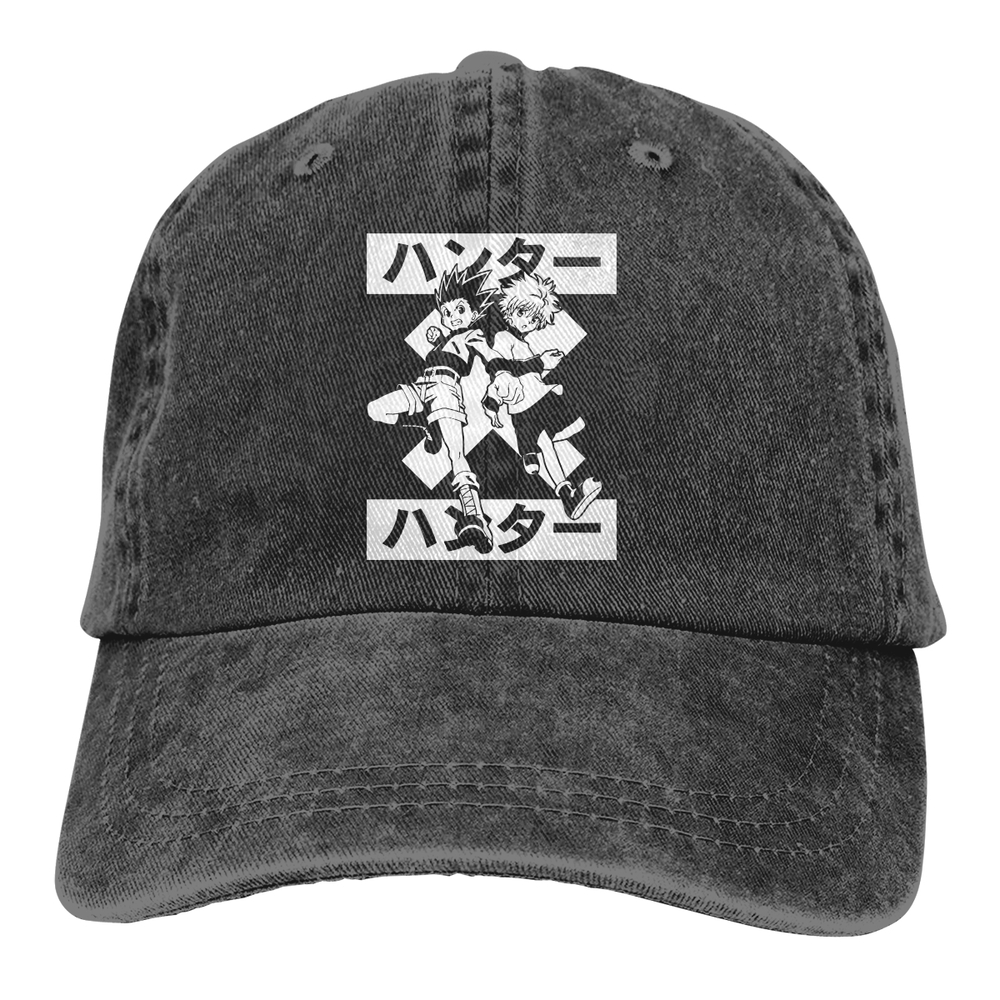 ZAIJIAO Gon And Killua Fitted Hunterxhunter Series Character Duo Anime Cap Messy Hair Don't Care-1 Men Women Snapback Casquettes Adjustable Baseball Cap