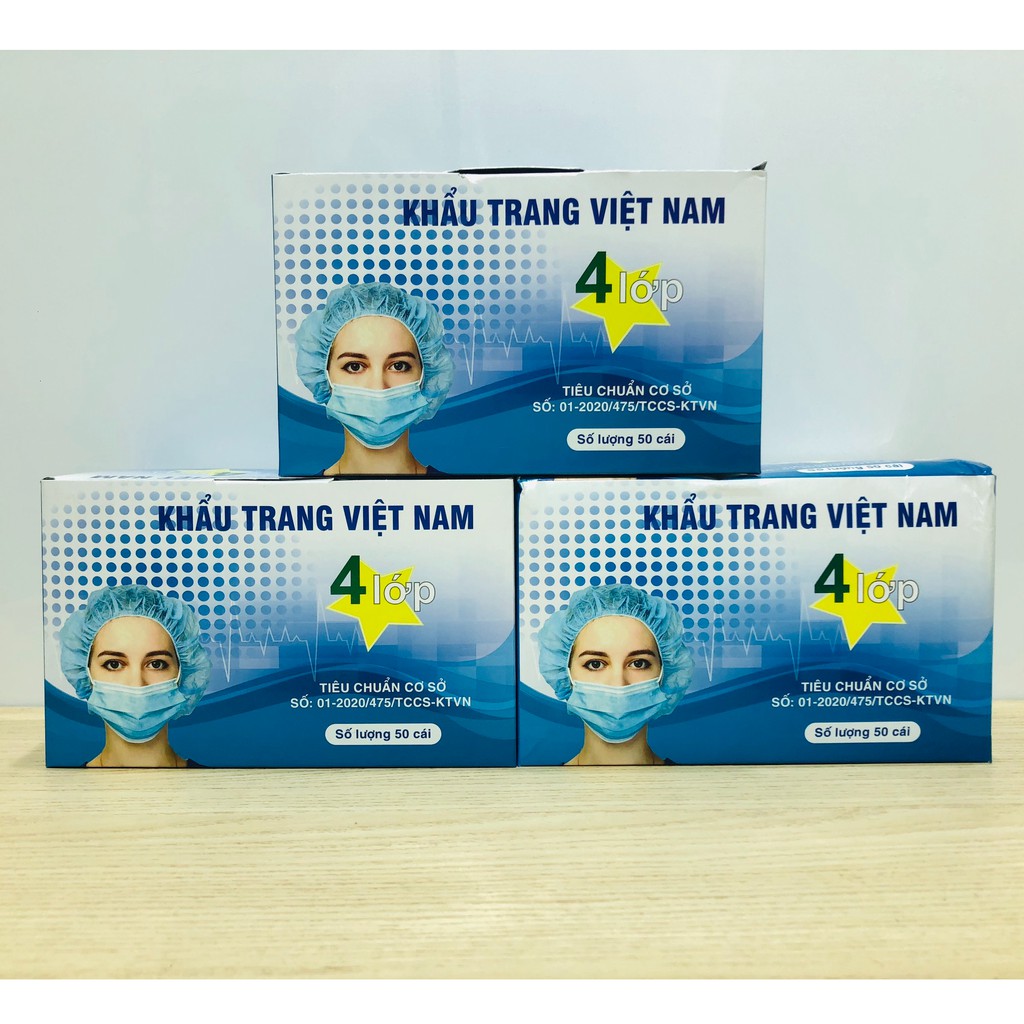 Khẩu Trang Y Tế 4 Lớp ( Hộp 50 Chiếc )