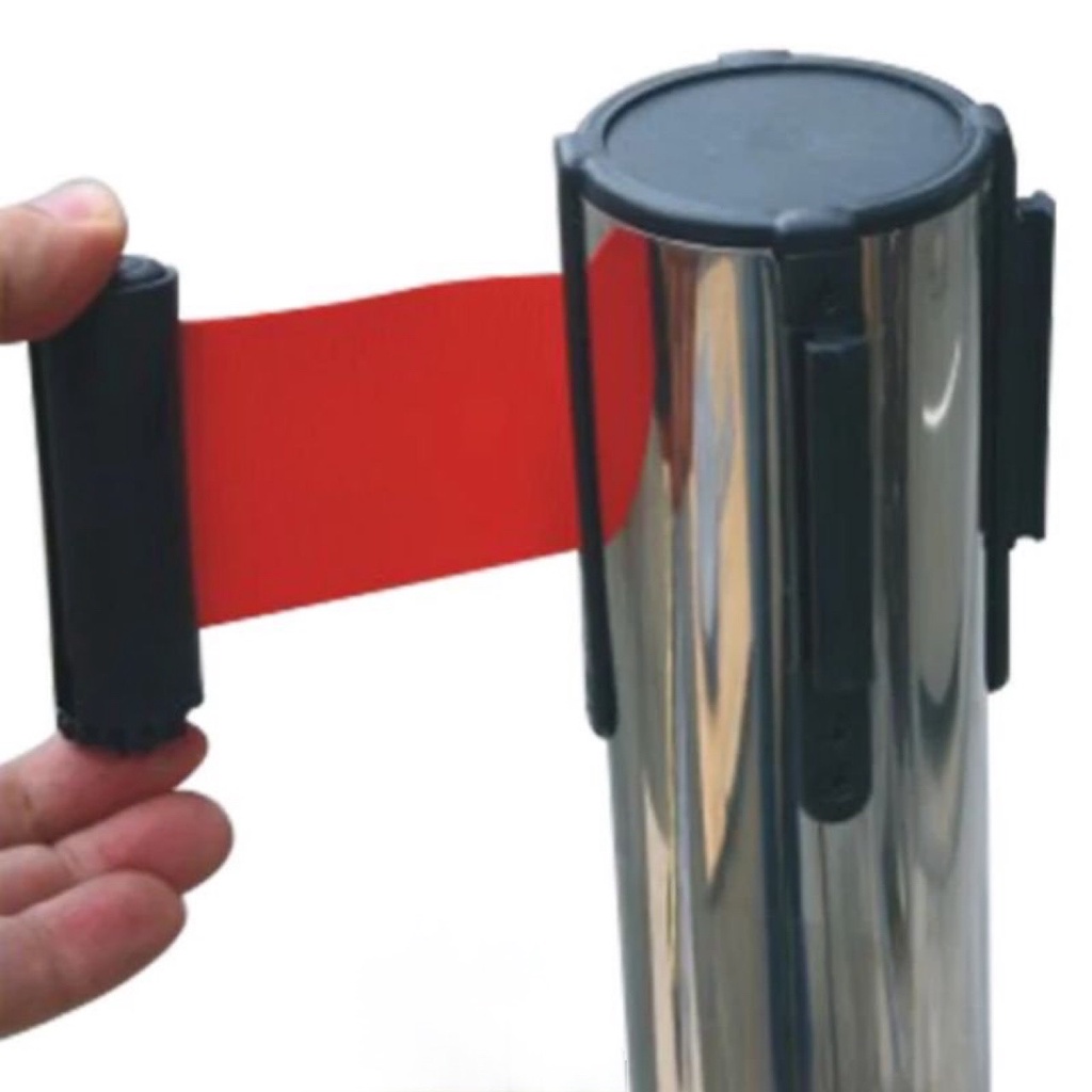Cột chắn inox, cọc inox rào chắn xếp hàng dây kéo 2m 3m 5m, dây nhung dùng tổ chức sự kiện, xếp hàng, phân lối đi lại.