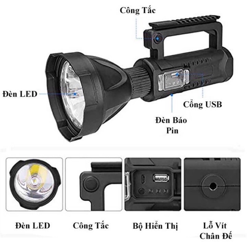 Đèn cầm tay siêu sáng w591 bóng xp70