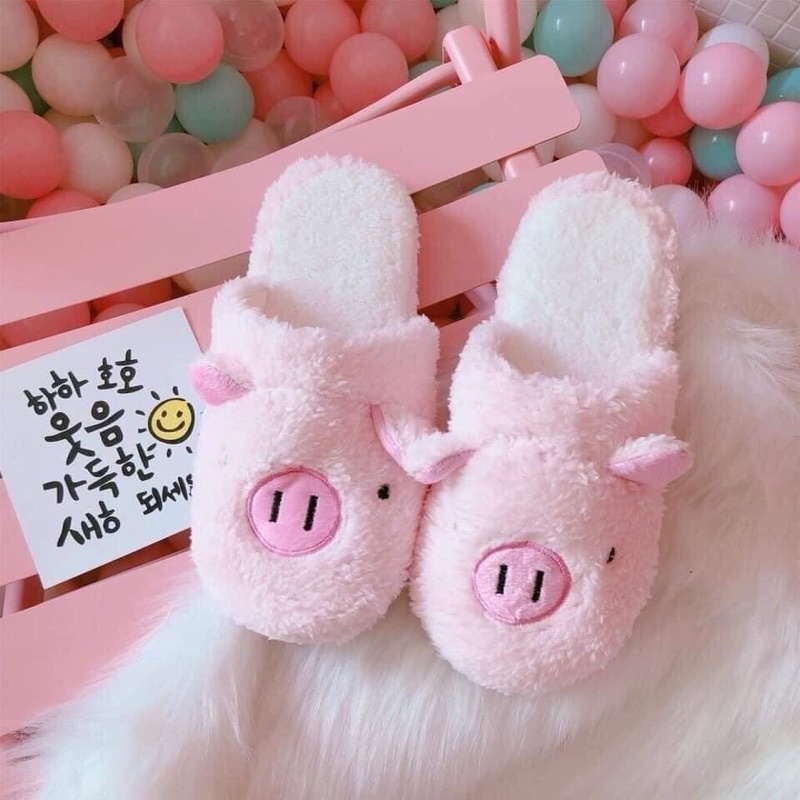 Dép Bông Heo Đế chống trượt siêu êm