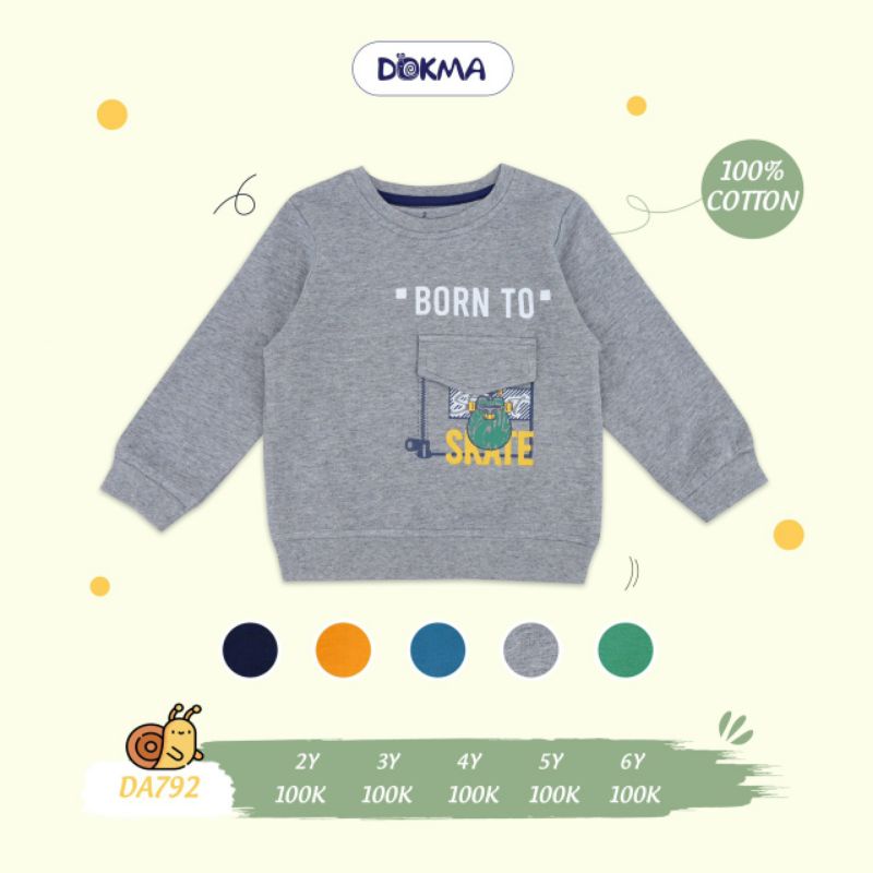 Áo cổ tròn bo đai Dokma 2-6Y mã DA792