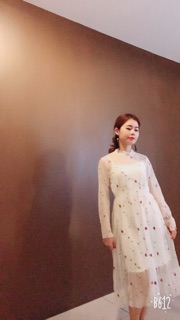 Đầm maxi hoa voan Hình thật