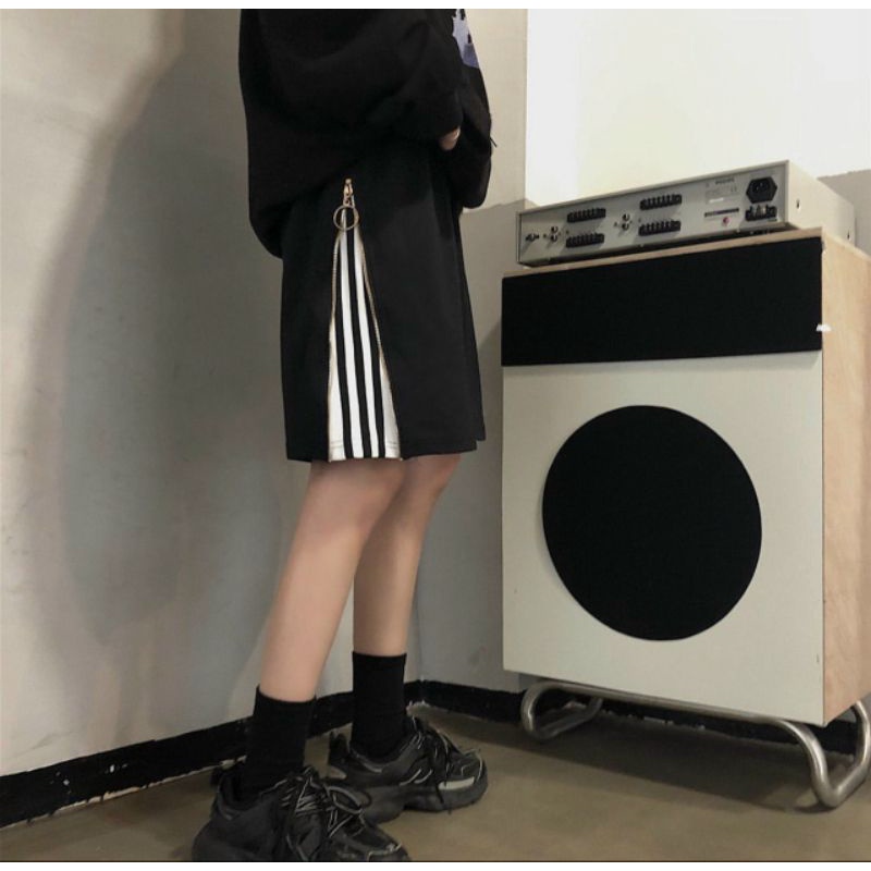 XPstore Quần short 3 sọc phối dây kéo Nam Nữ (Ảnh thật)