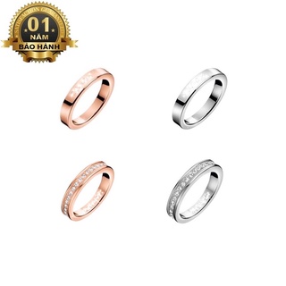 Nhẫn CK - Nhẫn thép không gỉ đính đá in họa tiết CK - Full box - Bản Đặc Biệt - Bảo Hành 1 Năm