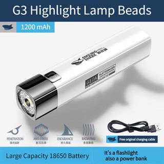 Đèn pin mini siêu sáng có cổng sạc usb 18650 + pin dự phòng