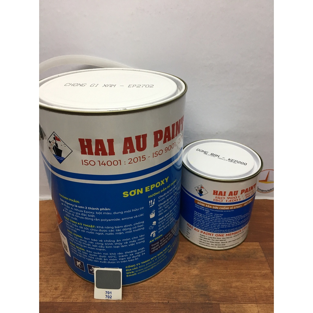 Sơn lót chống rỉ Epoxy Hải Âu màu xám EP 702 (5L/bộ)