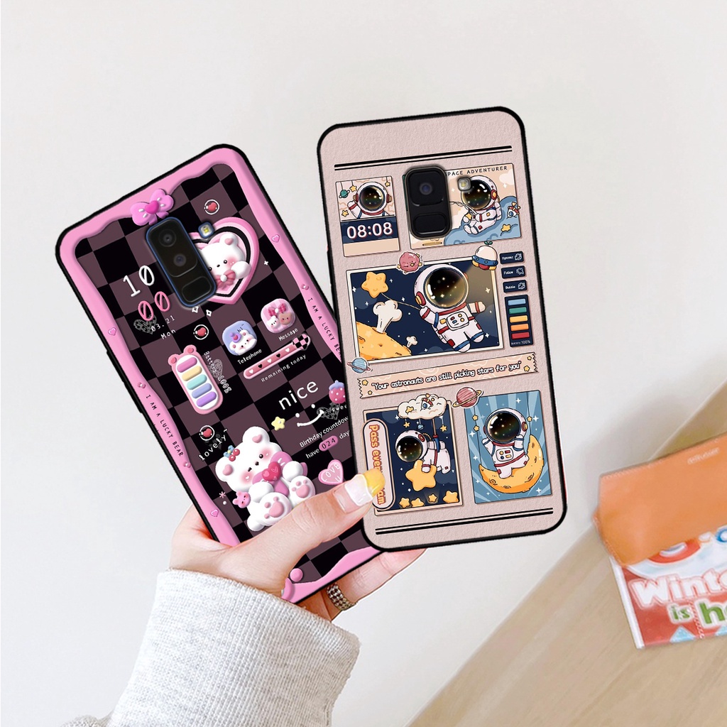 Ốp lưng Samsung A6 2018 - A6 Plus - A8 2018 - A8 Plus hình gấu, vũ trụ ngân hà chibi. ốp chống sốc bền đẹp
