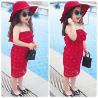 Đầm body ren bé gái