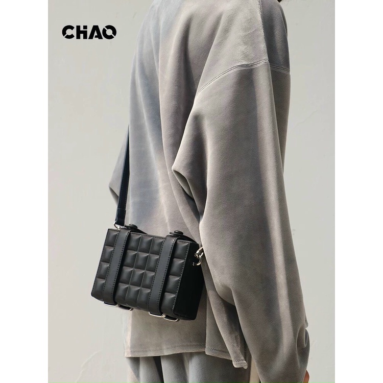 Túi đeo chéo unisex da trám ô vuông kiểu dáng basic cực thời trang 1063