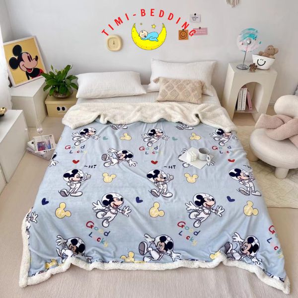 Chăn lông cừu nhân vật họat hình disney bề mặt mềm, mịn và không xù khi vệ sinh - Timibedding