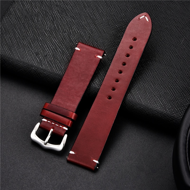 Dây da đồng hồ đeo tay kích thước 18 20 22 24mm