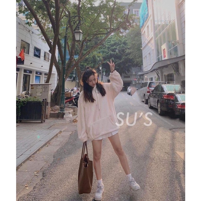 Áo hoodie lông thêu logo Nữ [ Freeship]🌸 Jacket from rộng có mũ Ullzang 🌸 | BigBuy360 - bigbuy360.vn