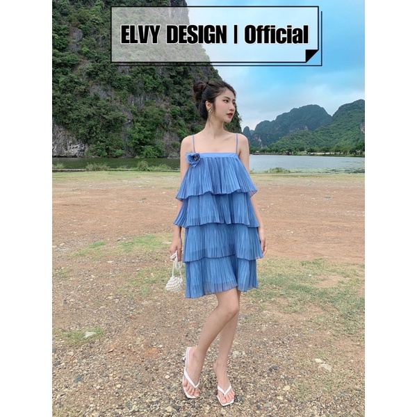 Váy dập ly 2 dây ELVY DESIGN