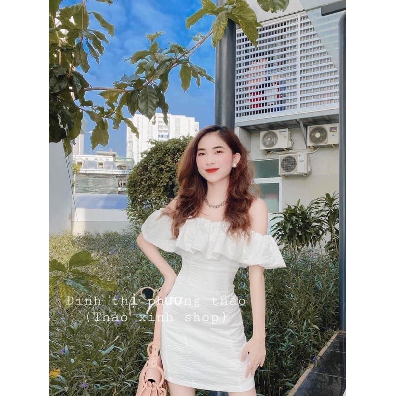 Váy trễ vai điệu đà / váy đũi trơn body | BigBuy360 - bigbuy360.vn