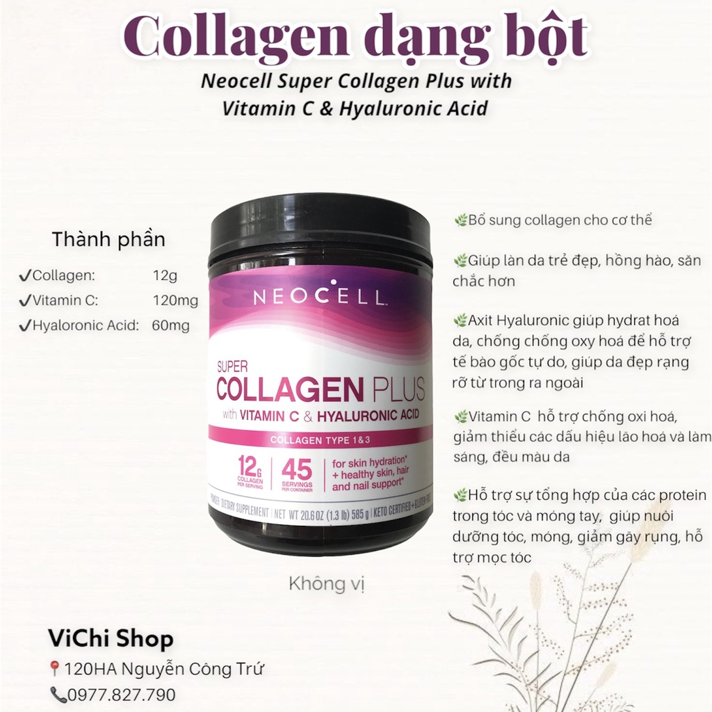 Collagen dạng bột Neocell Super Collagen Beauty Ìnfusion hàm lượng cao gấp đôi mẫu cũ