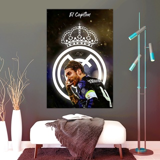 Tranh Dán Tường Kích Thước 40*60cm Hình Cầu Thủ SERGIO RAMOS | Tranh Dán Decor Nhà Cửa , Quán Cà Phê , Nhà Hàng