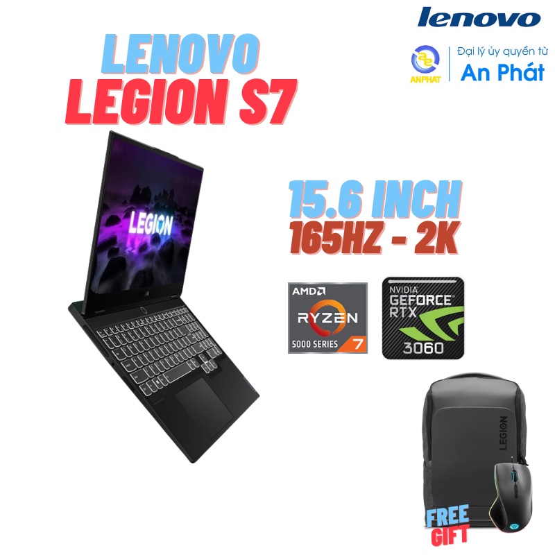 [Mã ELBAU7 giảm 7%] Laptop Lenovo Legion S7 15ACH6 82K800DPVN (Ryzen™ 7-5800H + RTX 3060 6GB | 156 inch 2K)