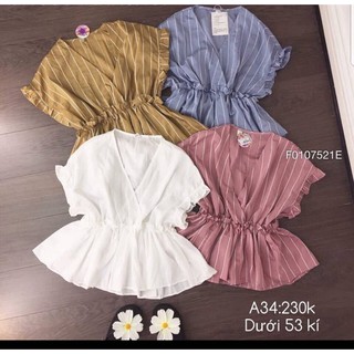 Áo sọc peplum bo eo