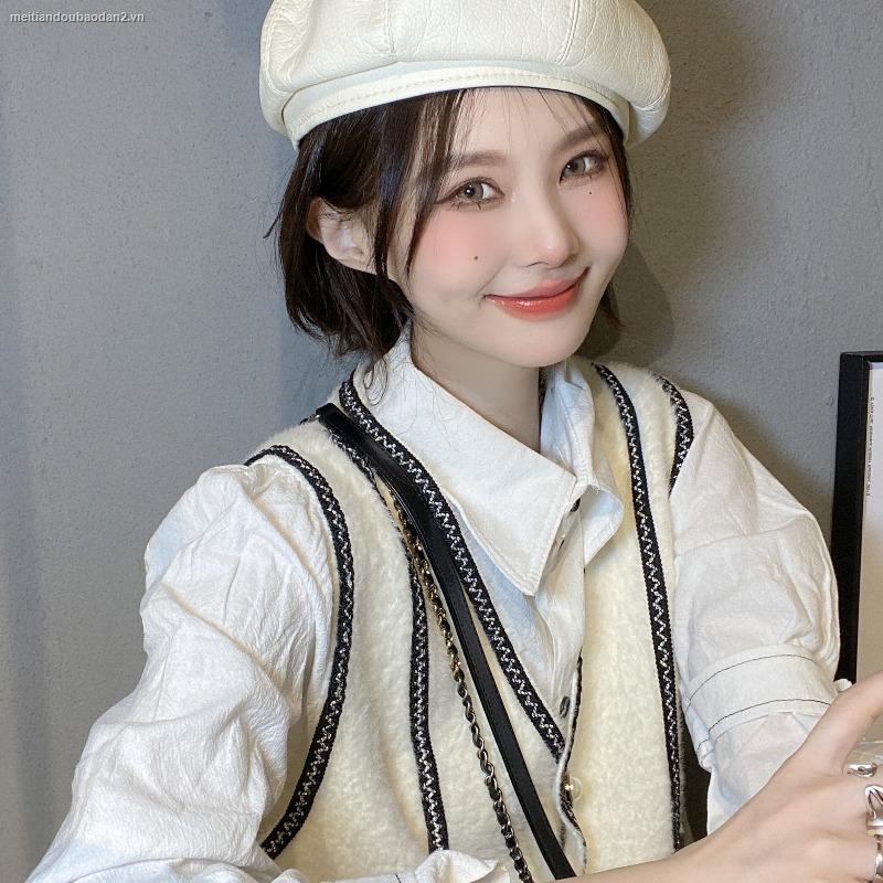 Áo khoác cardigan dệt kim cổ chữ V màu sắc tương phản thời trang mùa thu cho nữ | BigBuy360 - bigbuy360.vn