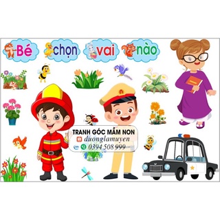 Tranh decal mầm non- góc phân vai