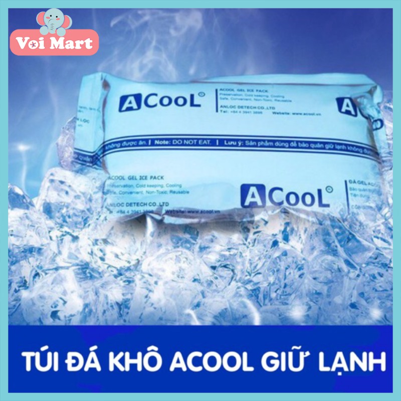 💦SIÊU SALE💦Đá khô giữ nhiệt Acool dạng gel túi tráng bạc - Dùng bảo quản lạnh thực phẩm, đồ uống, sữa mẹ