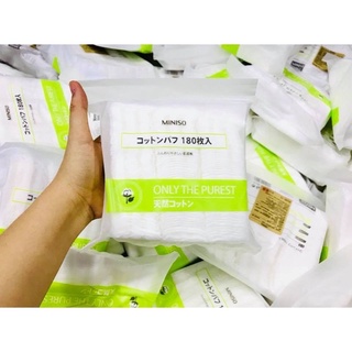 Bông Tẩy Trang Miniso Nhật bản 180 miếng 100% bột giấy cotton tự nhiên mềm mịn
