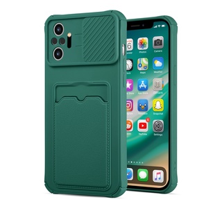 Ốp điện thoại mềm chống sốc có ngăn đựng thẻ cho Xiaomi Redmi Note 10 Pro Max 10S 9 9S 8 Power 2021 Prime