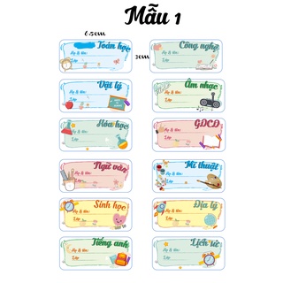Nhãn Vở Môn Học Bóc dán tiện lợi
