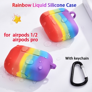 Vỏ bảo vệ hộp sạc tai nghe không dây họa tiết cầu vồng cho Airpods 1 / 2 / 3 Pro