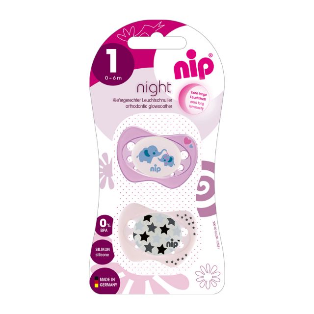 Ty ngậm Nip silicon phát sáng ban đêm ( vĩ 2 cái ) NIP31309/ NIP31310/ NIP31311