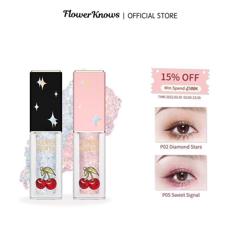 Nhũ mắt FLOWER KNOWS dòng Cherry Love màu sắc thời trang thumbnail