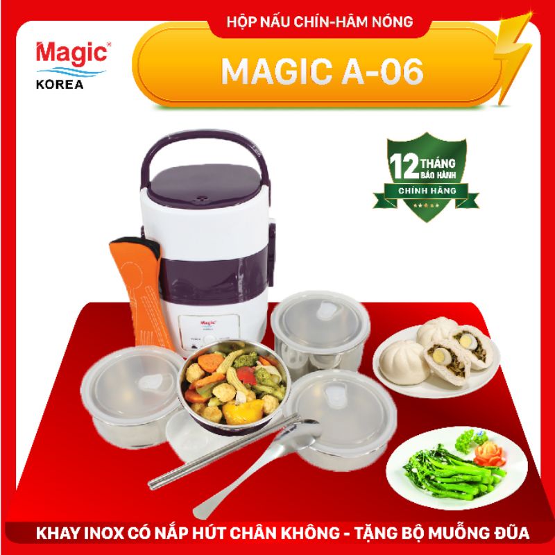 *SỐC* Hộp nấu và hâm nóng cơm 3 tầng Magic Korea A06