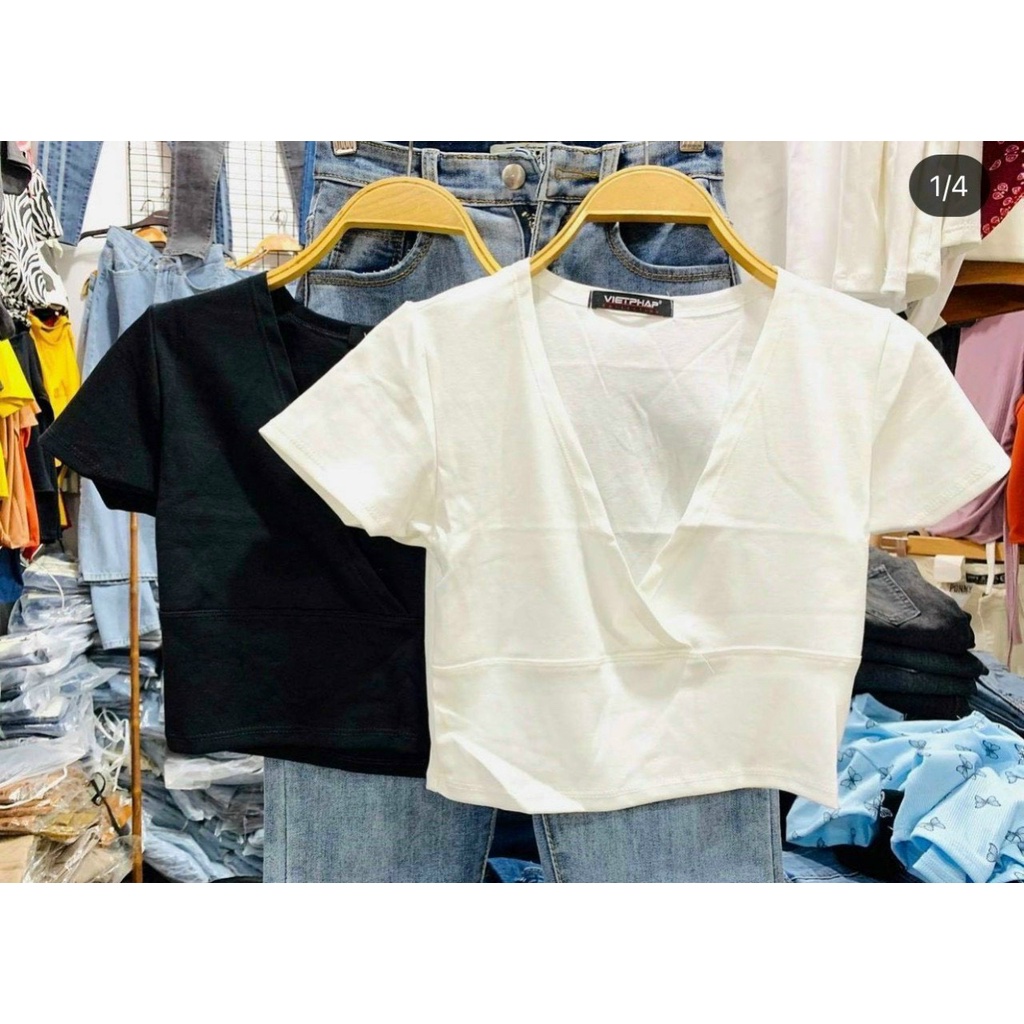 áo croptop đắp chéo ngực xinh na