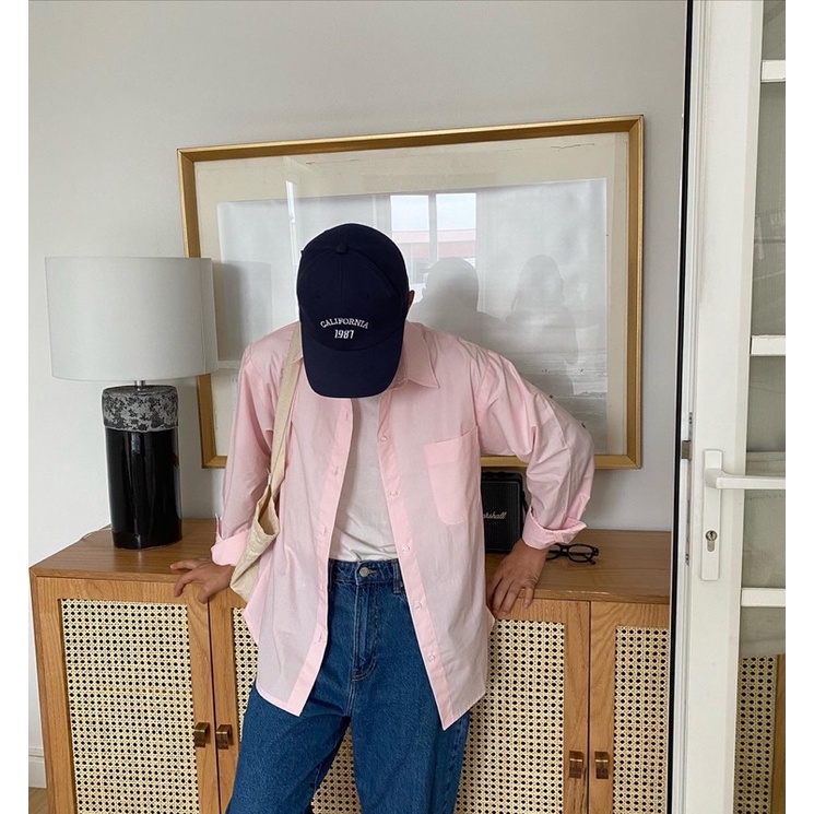 ÁO SƠ MI NAM - HEE BY OHI - Màu Hồng Nhạt Pastel Cotton 100%