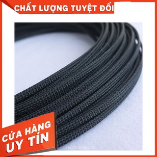 Combo 5 mét dây Size 4mm - Dây xác rắn bọc nguồn, Dây lưới bọc nguồn máy tính, bọc nguồn điện màu đen