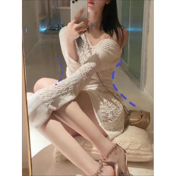 Set đồ nữ ôm body Hàn Quốc sang chảnh - đầm len ôm body