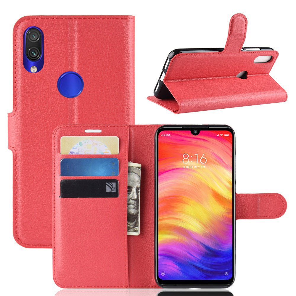 Bao da điện thoại kiểu dáng giản dị suông màu cho Xiaomi Redmi Note 7 6.3''
