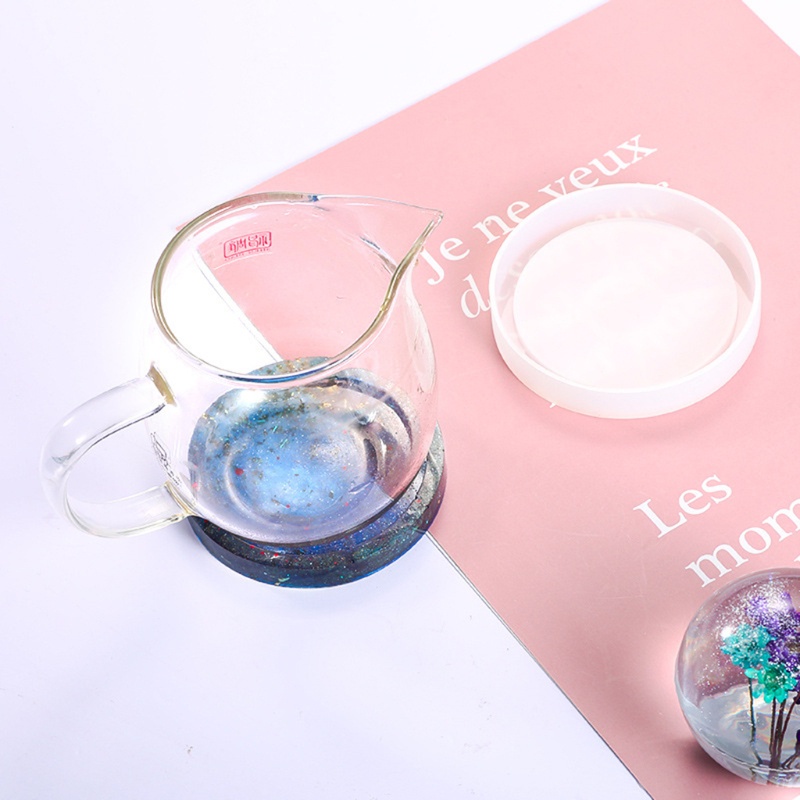 Khuôn Silicone Hình Lục Giác / Tròn / Vuông Làm Đế Lót Ly Bằng Resin Epoxy Resin