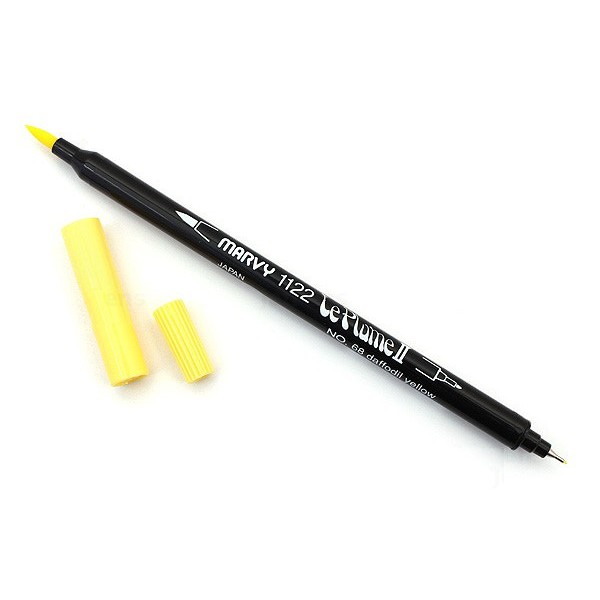 Bút lông đầu cọ viết calligraphy Marvy Le Plume II Double-Sided Watercolor Marker - Màu vàng sáng (Daffodil Yellow - 68)