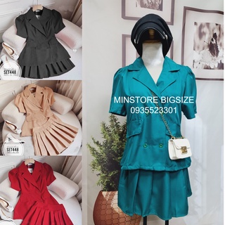 Ảnh thật minstore bigsize set vest xếp li set448