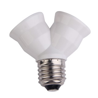 warm E27 Base Light Lamp Bulb Socket 1 to 2 Splitter Adapter Converter Socket