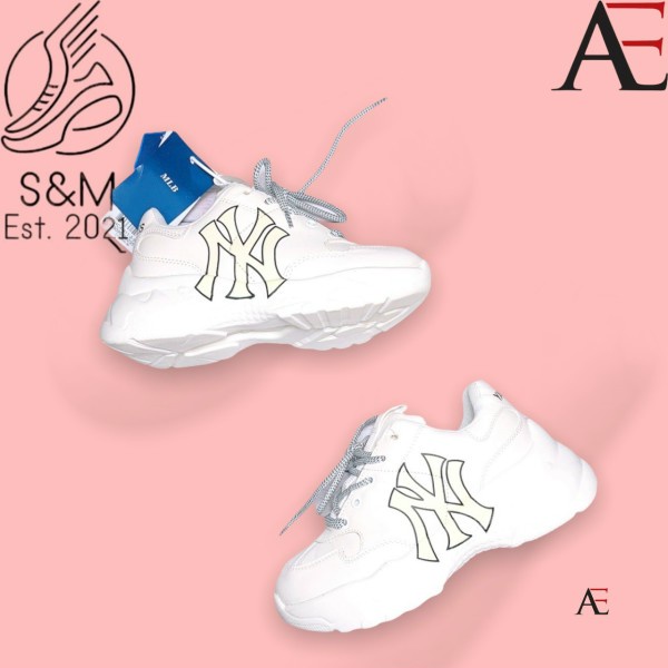 Giày _MLB NY, Giày Sneaker NY Da Bò Cao Cấp Đế Cao Tăng Chiều Cao Full Box Bill