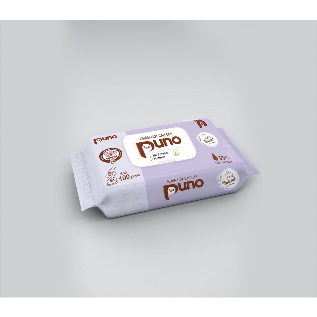 Khăn Ướt Kháng Khuẩn Cao Cấp Puno 100 Tờ