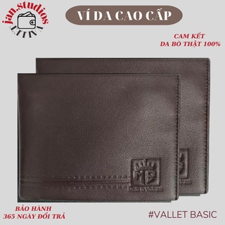 Ví nam da bò cao cấp - màu nâu dáng ngang full box sang trọng