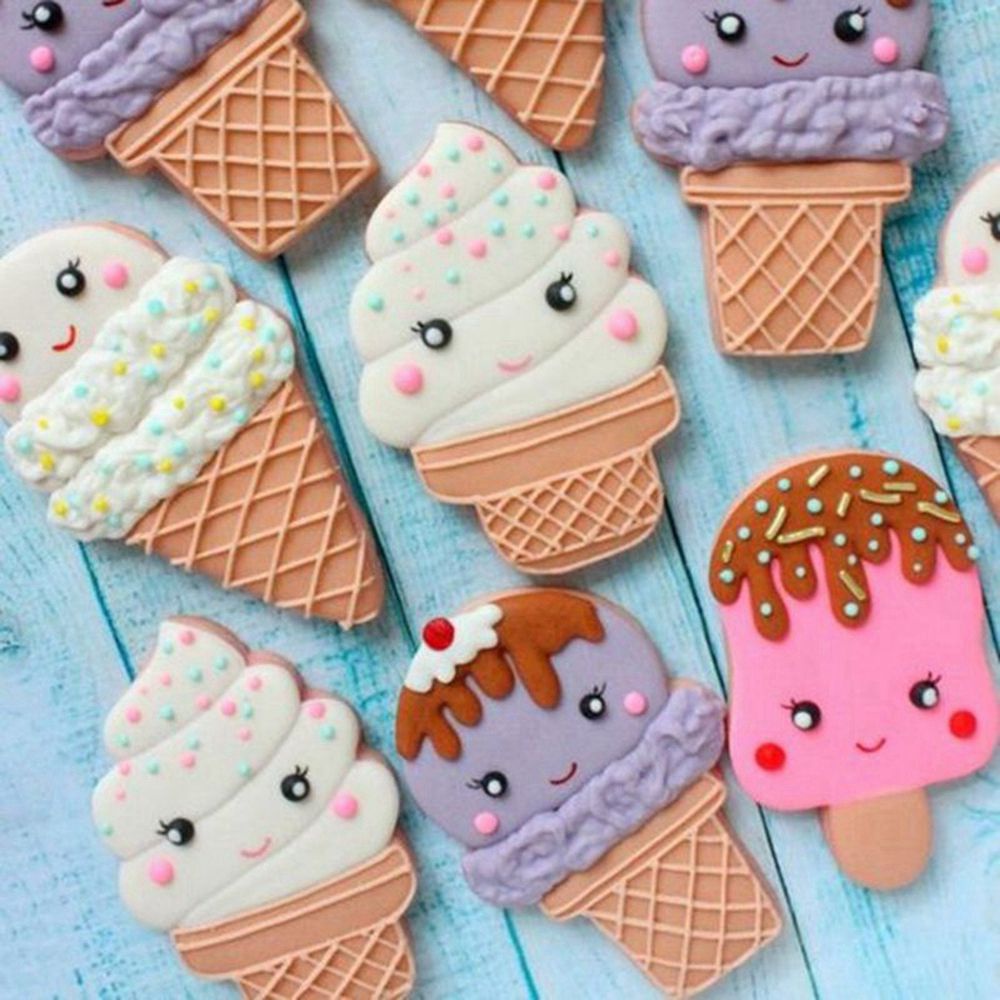 Khuôn Làm Bánh Quy Bằng Thép Không Gỉ Hình Cây Kem Diy