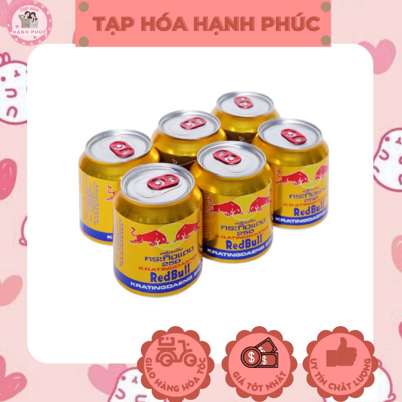 Red Bull Energy Drink Loại Nhập Thái Lan Nước Tăng Lực Bò Cụng Lon 250ml