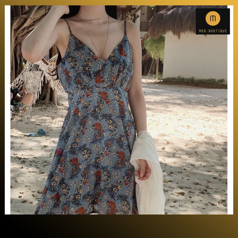 Váy Hoa 2 Dây Đi Biển Váy Thời Trang Nữ Họa Tiết Hoa Lá Nữ Tính V1 | BigBuy360 - bigbuy360.vn